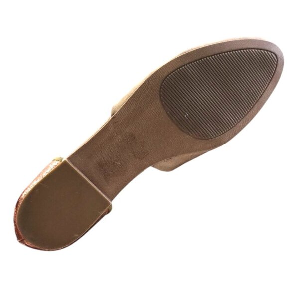Betsey Johnston Tan & Rose Gold Timeless D'Orsay Flats Sz 9 - Picture 8 of 9
